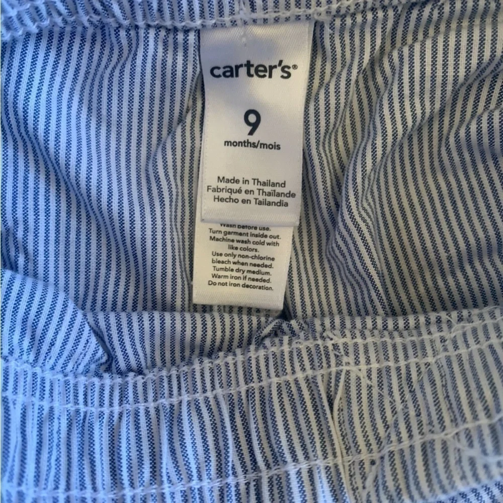 Carters Blue & White Striped Shorts